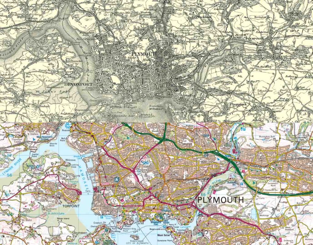 Side by Side Map - Plymouth