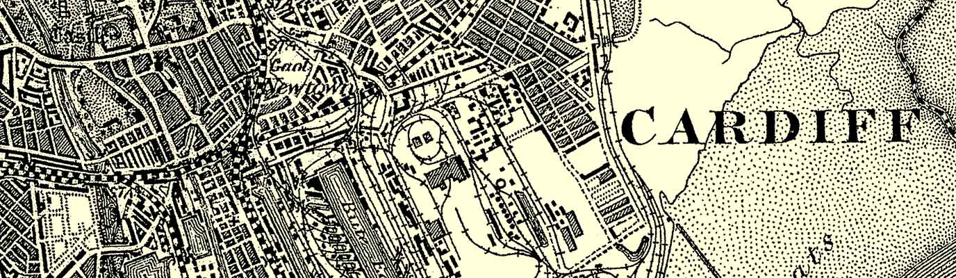 Vintage Cardiff Map Title