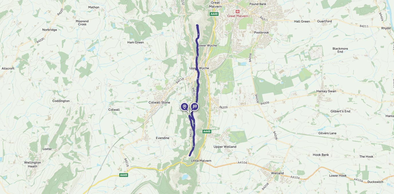 Malvern Hills walking route maps