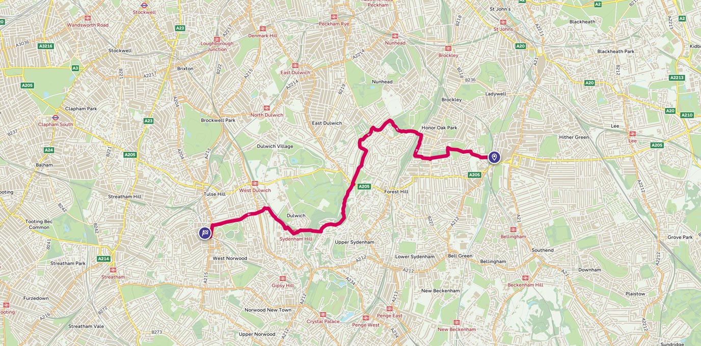London running route map