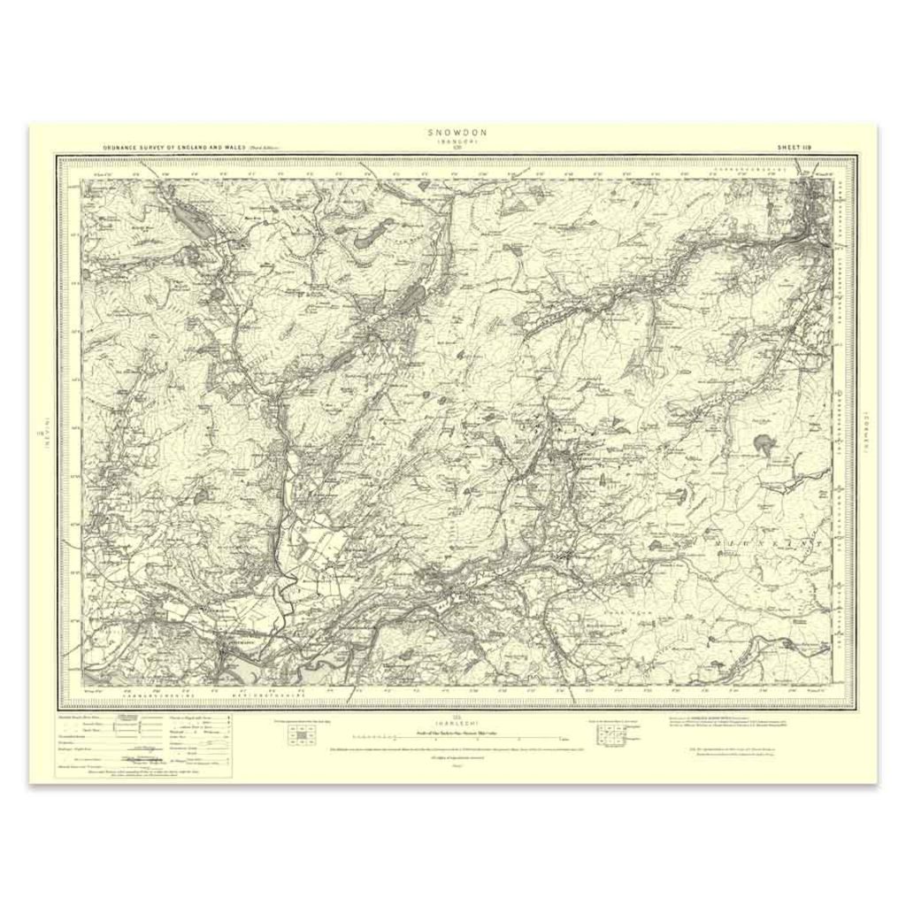 Old map of Snowdon