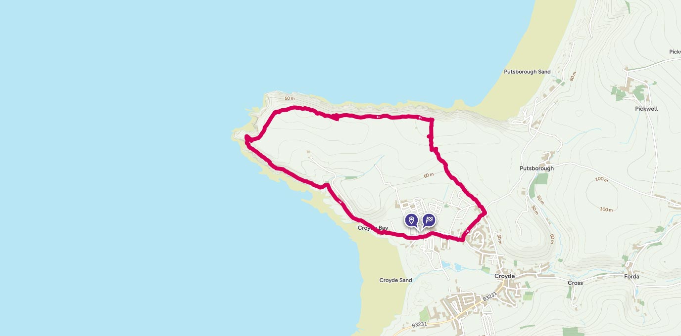 Baggy point walking route map