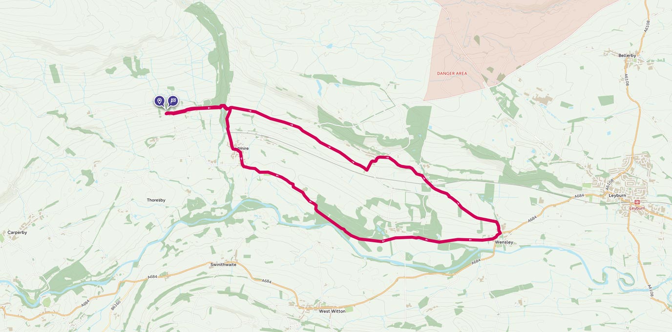 Upper Wensleydale bike route map