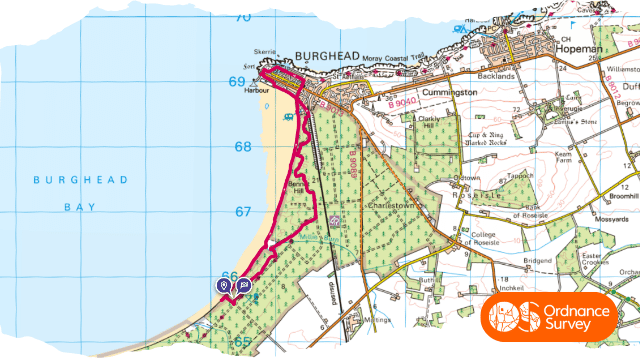 Burghead Forest Circular Walk Map and Route