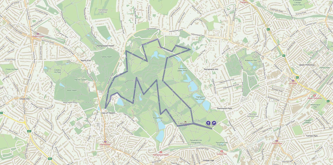 Hampstead hard orienteering route