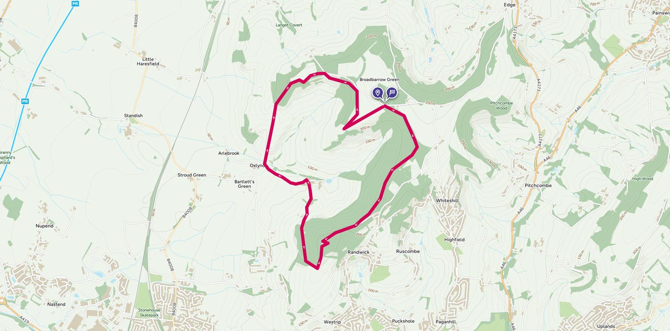 Haresfield Beacon route map