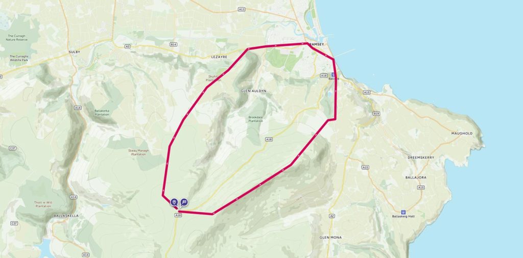 Isle of man peaks route map