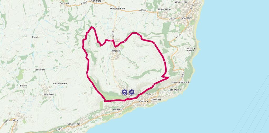 Isle of Wight walk route map