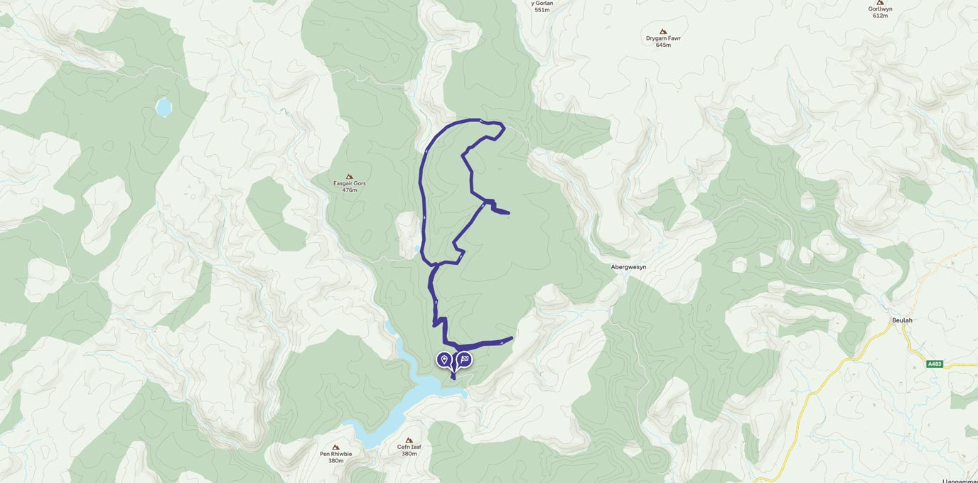 Lllyn Briainne route map