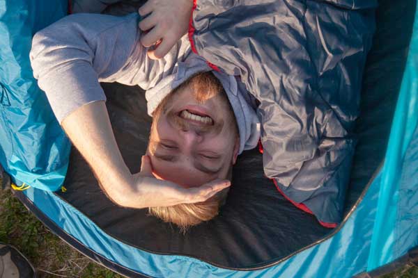 Person in a sleeping bag