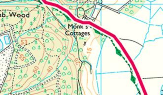 Map extract - monks cottages