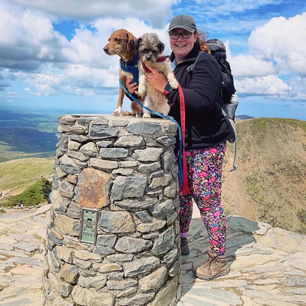 Andrea Day Trig Point and her dogs