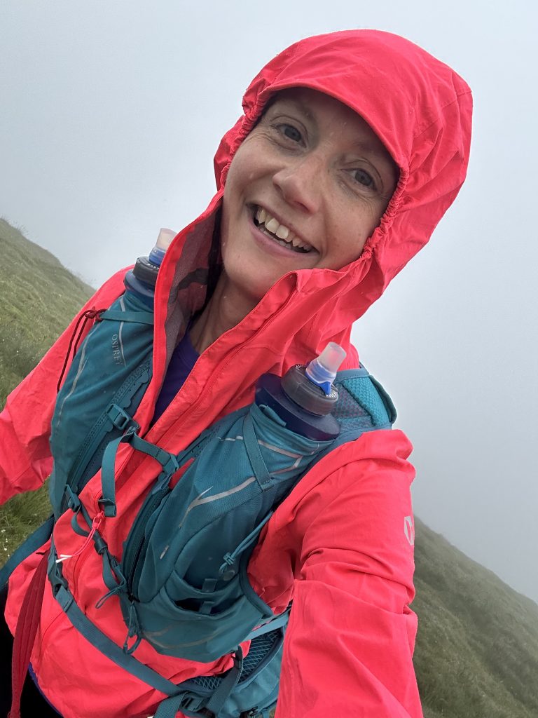 Emily Thompson testing the mac in a sac venture running jacket