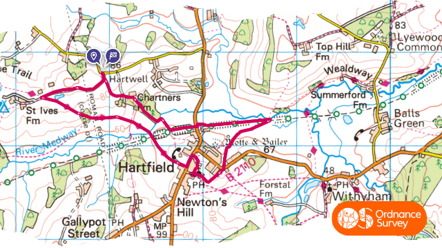 Pooh Bear Tea Room Hartfield Ashdown Forest map route