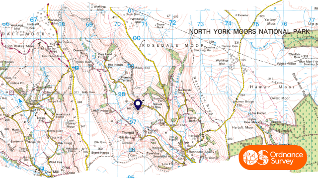 Rosedale, North York Moors Map