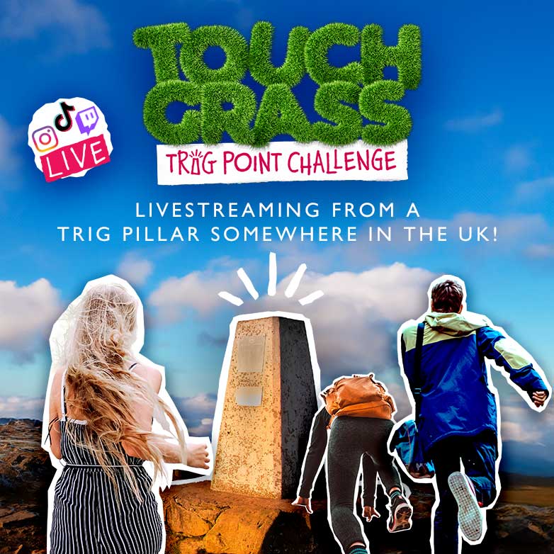 Touch Grass Trip point challenge. Livestreaming from a trig pillar somewhere in the UK