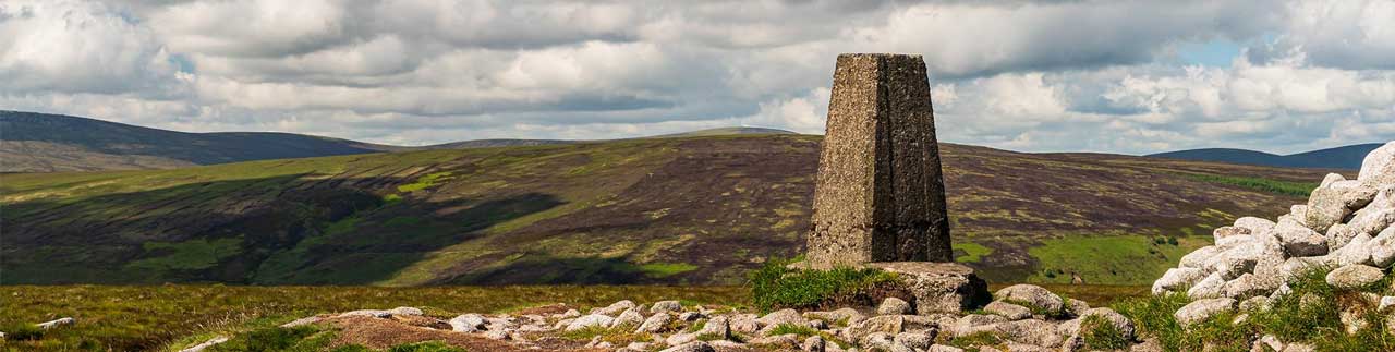 Trig pillar on a hilltop