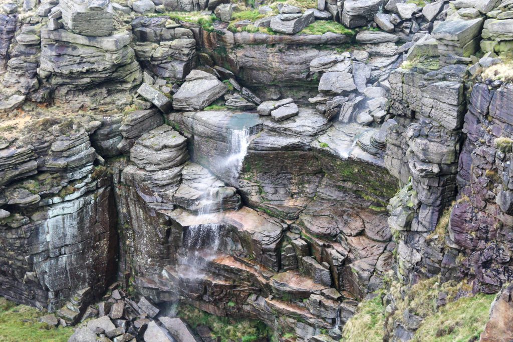 Walking On Peak District ,Kinder Scout Kinder DonwFall ,England Spring nice weather