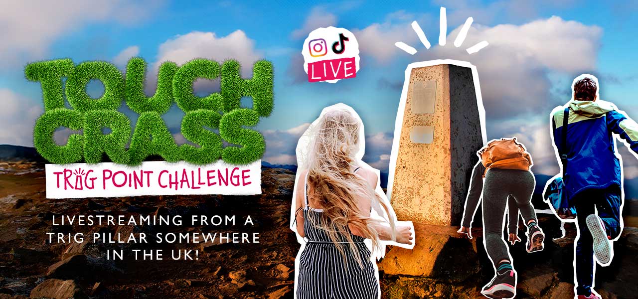 Touch Grass Trip point challenge. Livestreaming from a trig pillar somewhere in the UK