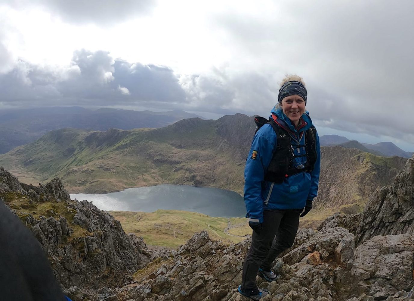 VP OS Kate working on Crib Goch with Dragon's Back Race runners