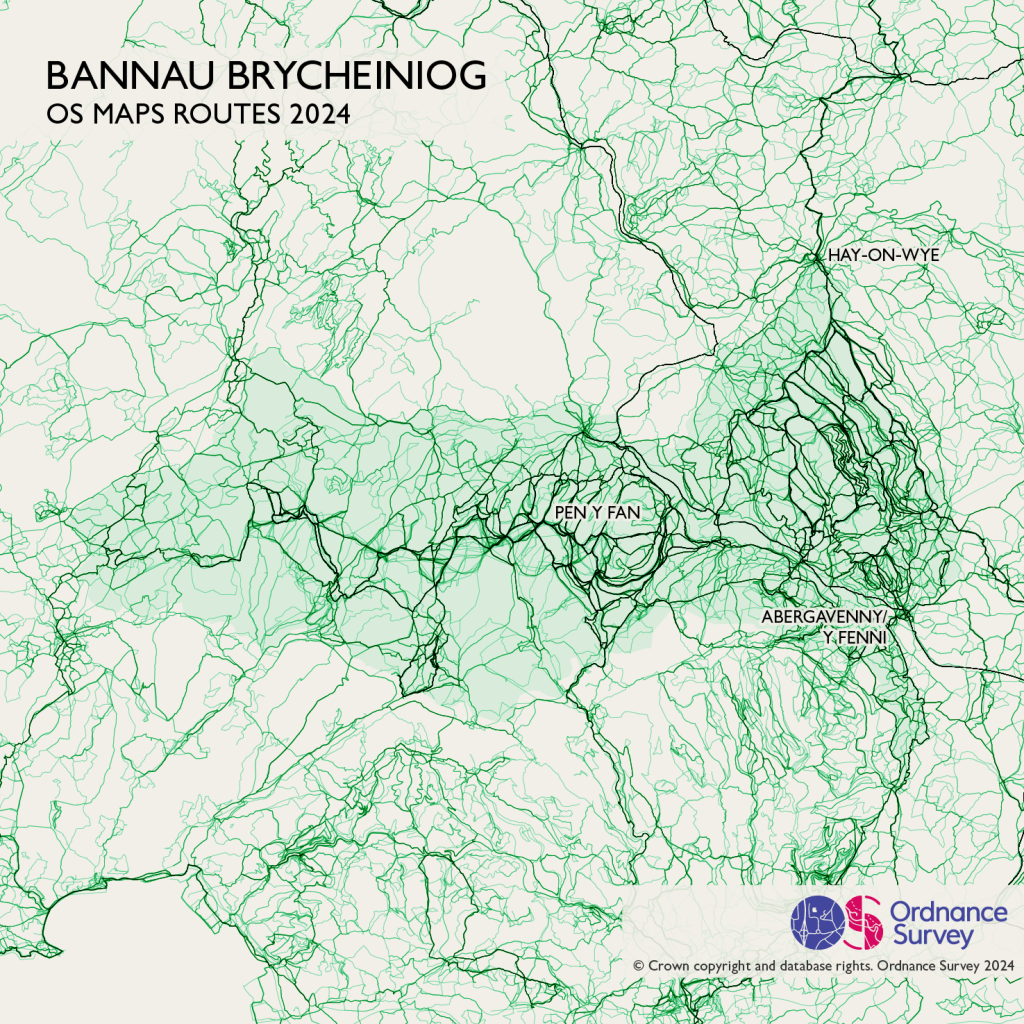 Bannau Brycheiniog National Park (Brecon Beacons) route map data