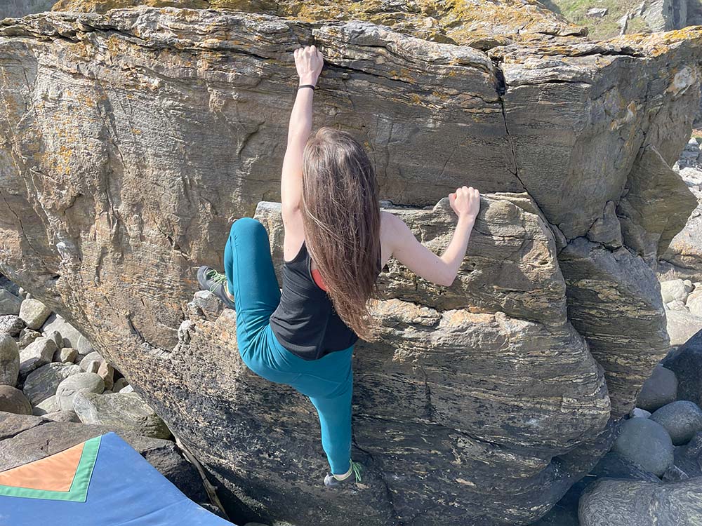 Crystal Silver bouldering