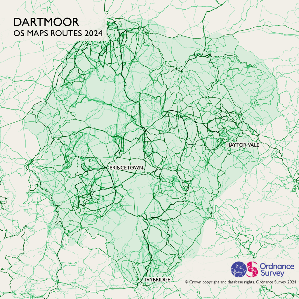 Dartmoor National Park route map data