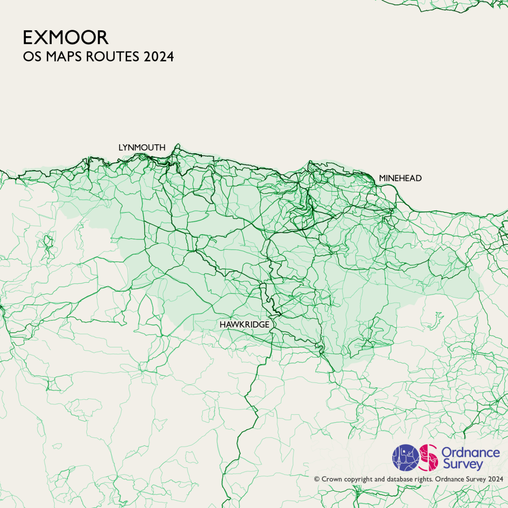 Exmoor National Park route map data