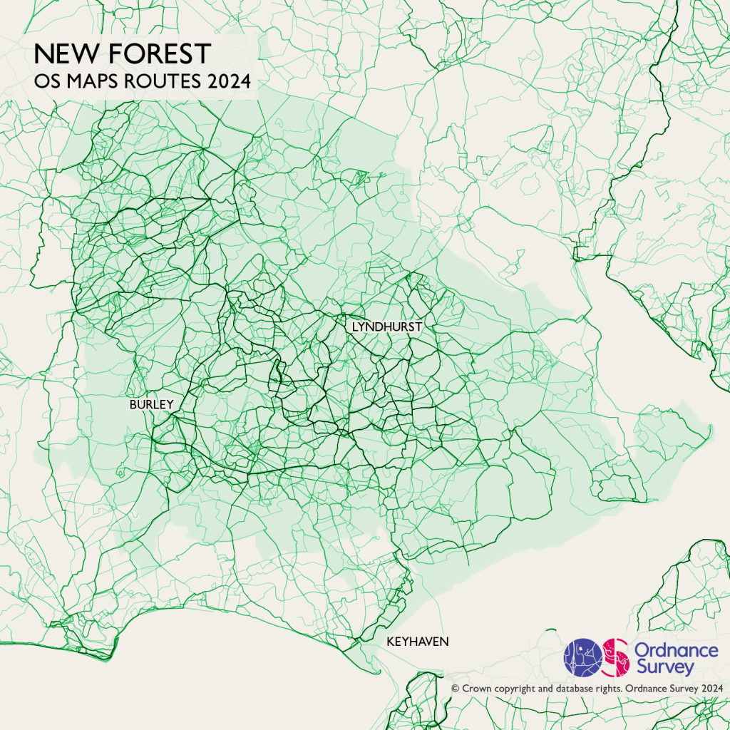 The New Forest National Park route map data