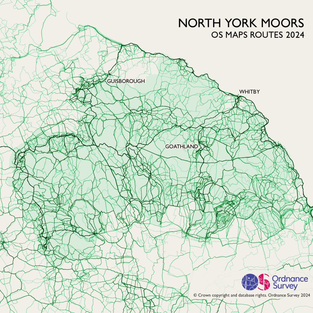 The North York Moors os route maps data