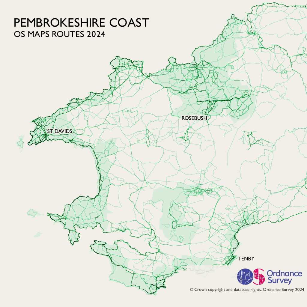 Arfordir Penfro (Pembrokeshire) National Park route map data