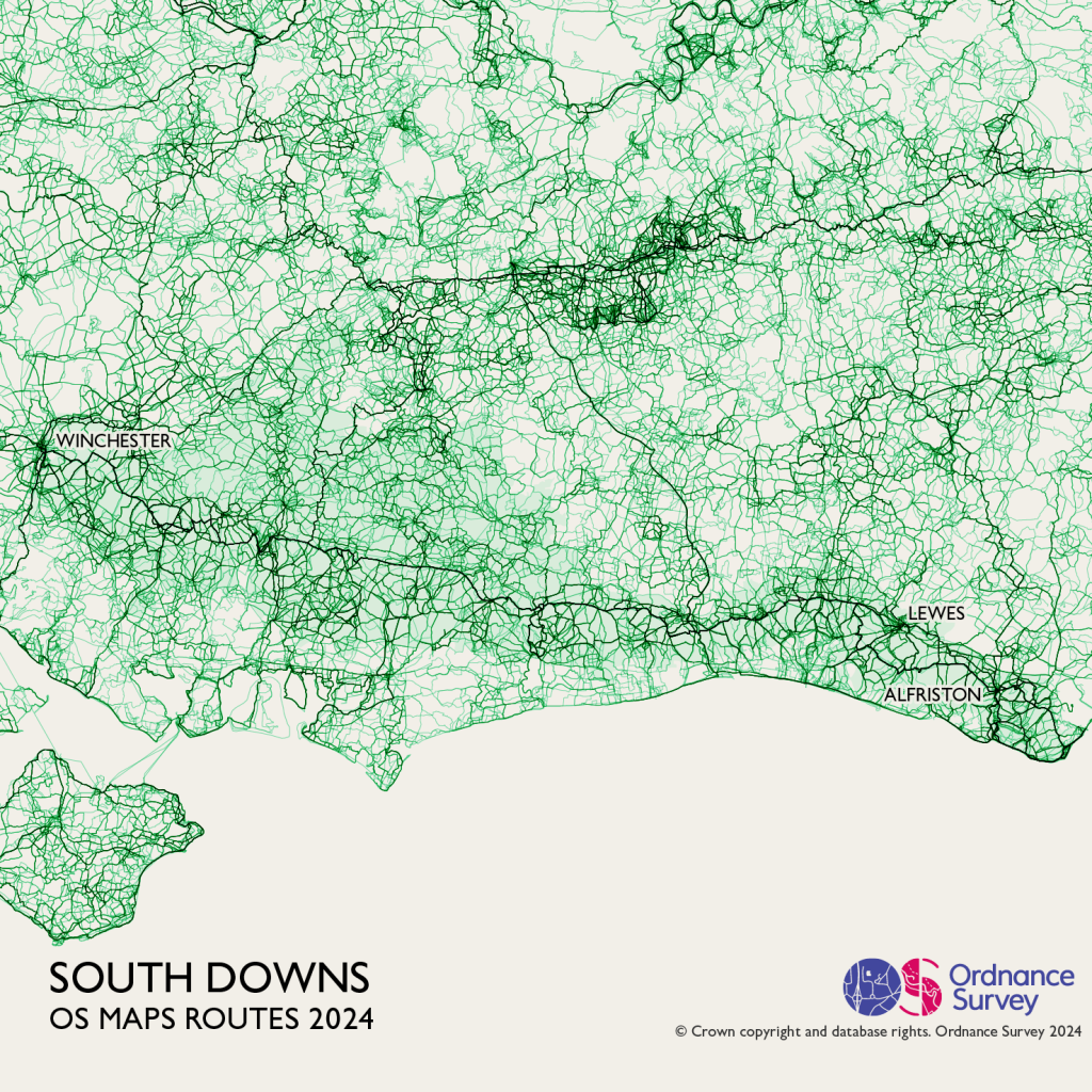 The South Downs route map data