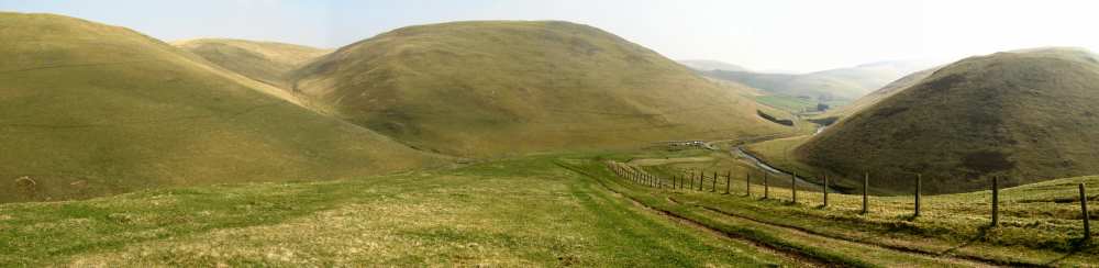 The cheviot hills shaped like breasts