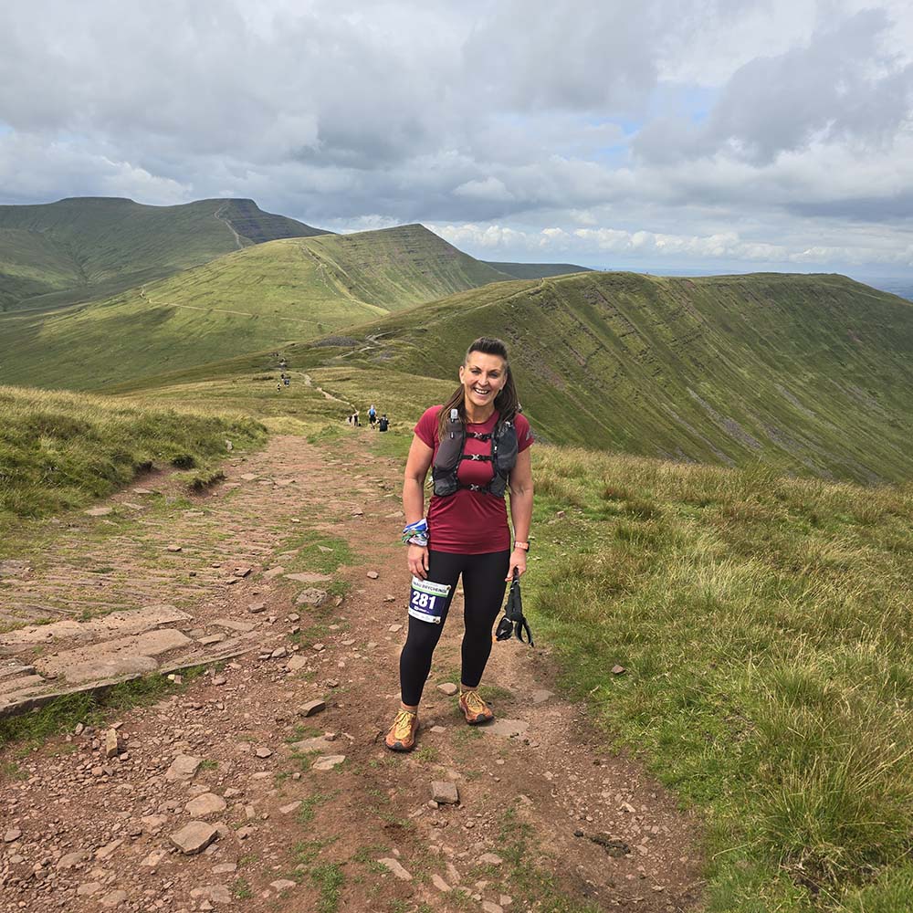 Tracy Purnell running the Beacons Way Ultra