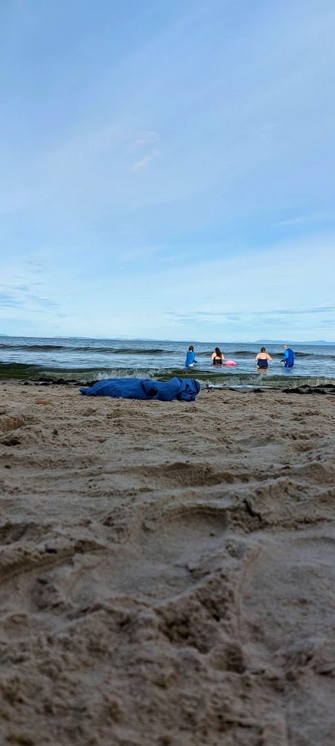 A wee dook, wild swim and Beach clean with Gee Jackson and Red Changing Robe