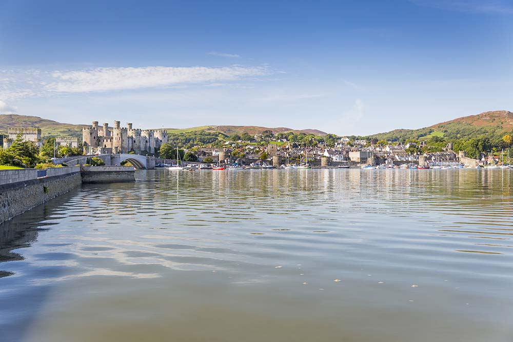 Wide view of the castle and town from across the Conwy River
Conwy Castle 
Cadw Sites
World Heritage Sites
SAMN: CN004
NGR: SH783774
Conwy
North
Castles
Medieval
Defence
Historic Sites