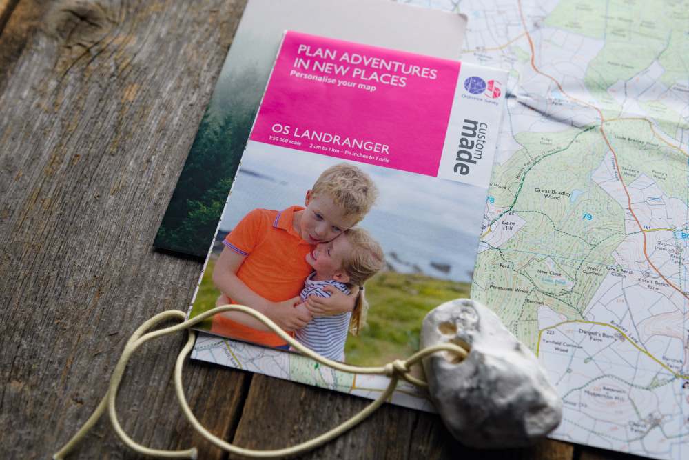 personalised map for kids gift idea showing a map on the table