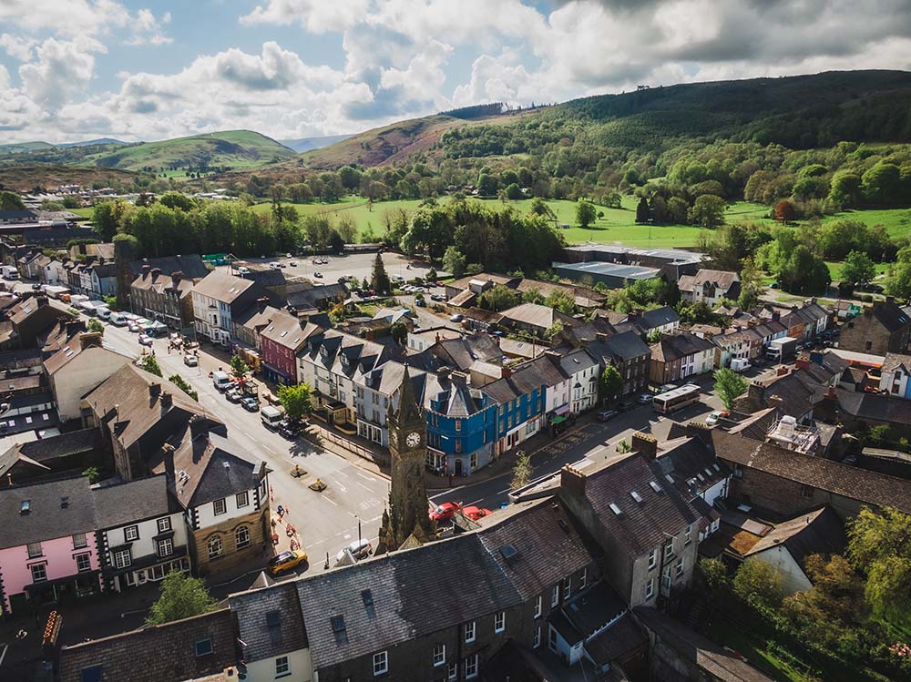 Glyndwr's Way National Trail Short Machynlleth Circuit aerial view