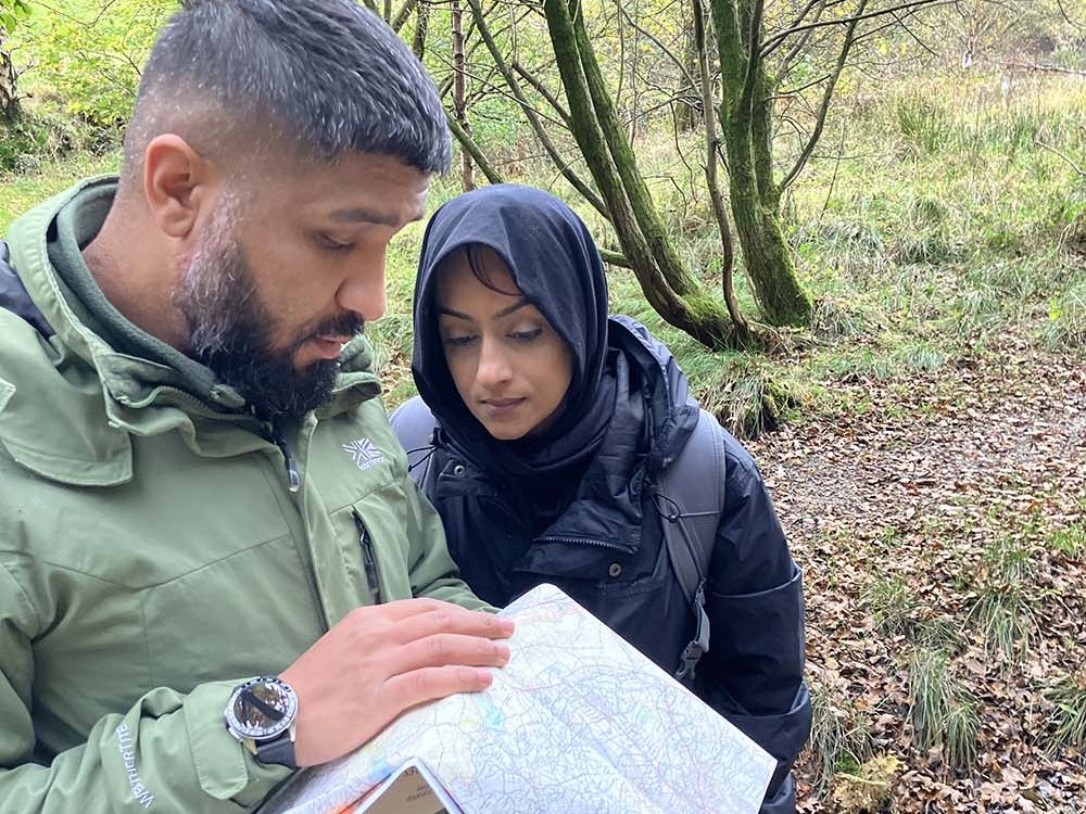 Looking at the map on the Holme Chapel Loop