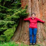Felicity Martin Outstanding Walks in Scotland - felicity and a tree