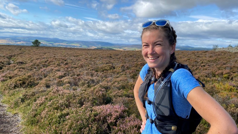 imposter syndrome in running - Crystal Silver Ultra Runner selfie on moorland