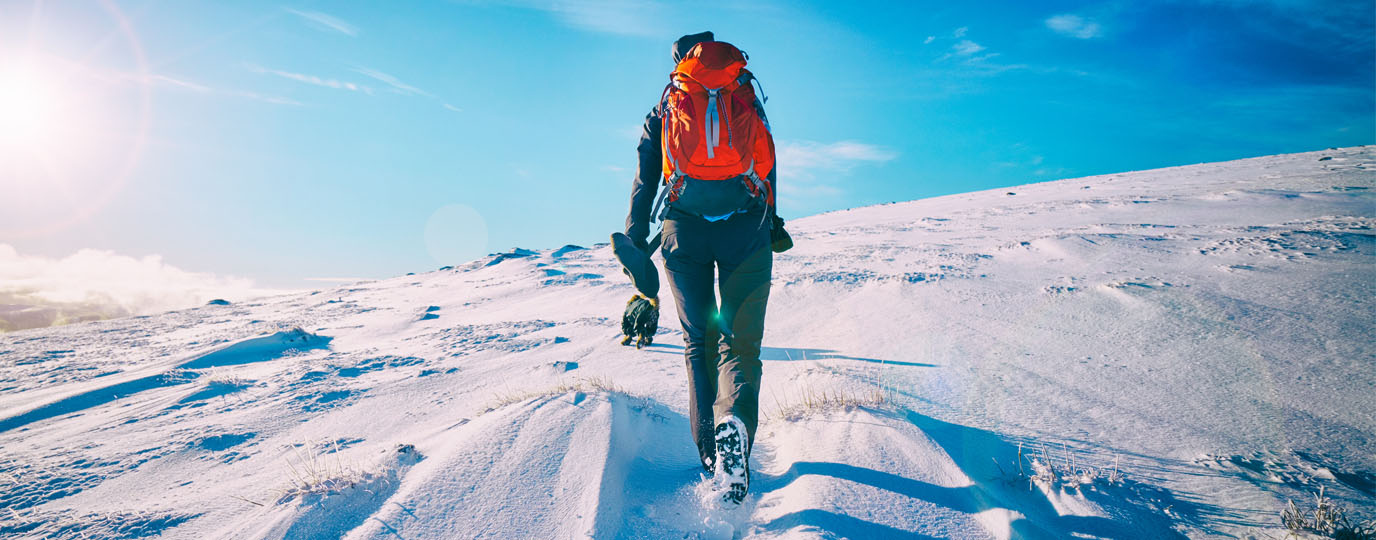 Person walking in snow in the Cairngorm