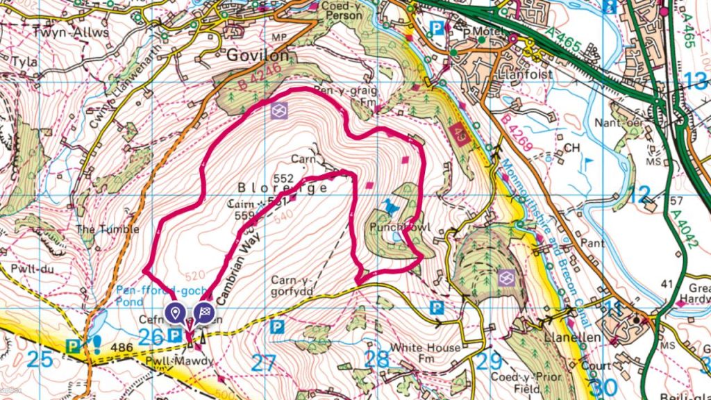 Blorenge Christmas Walk Map