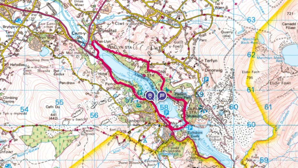 Llyn Padarn Circular Map