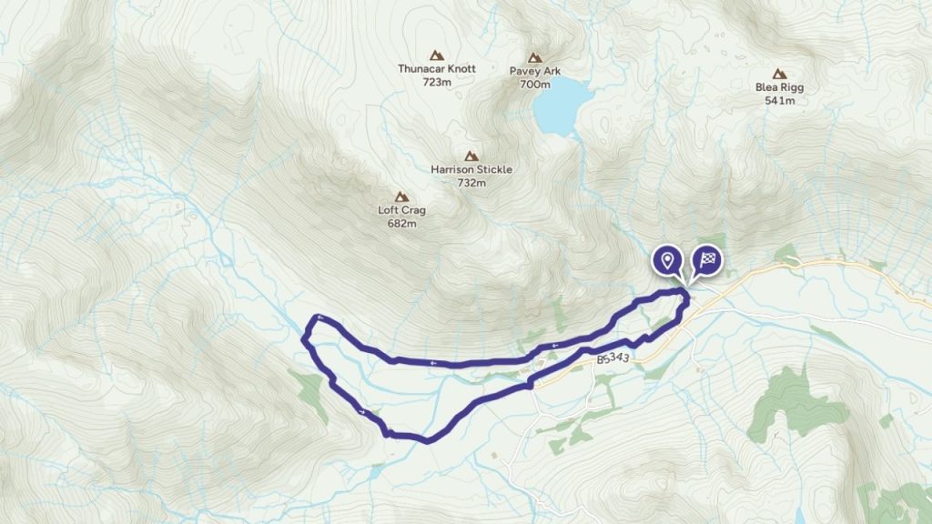 great langdale ambleside trail run map