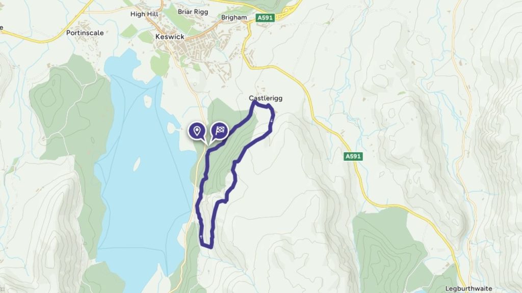 great wood walla crag map route (1)