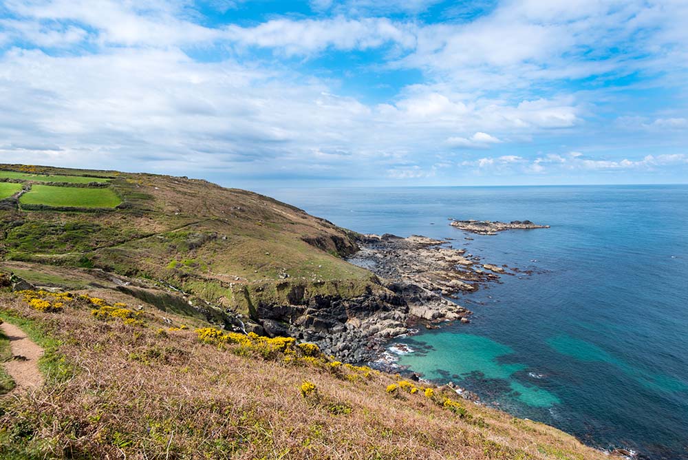 River Cove and The Carracks from Trevega Cliff, between St Ives