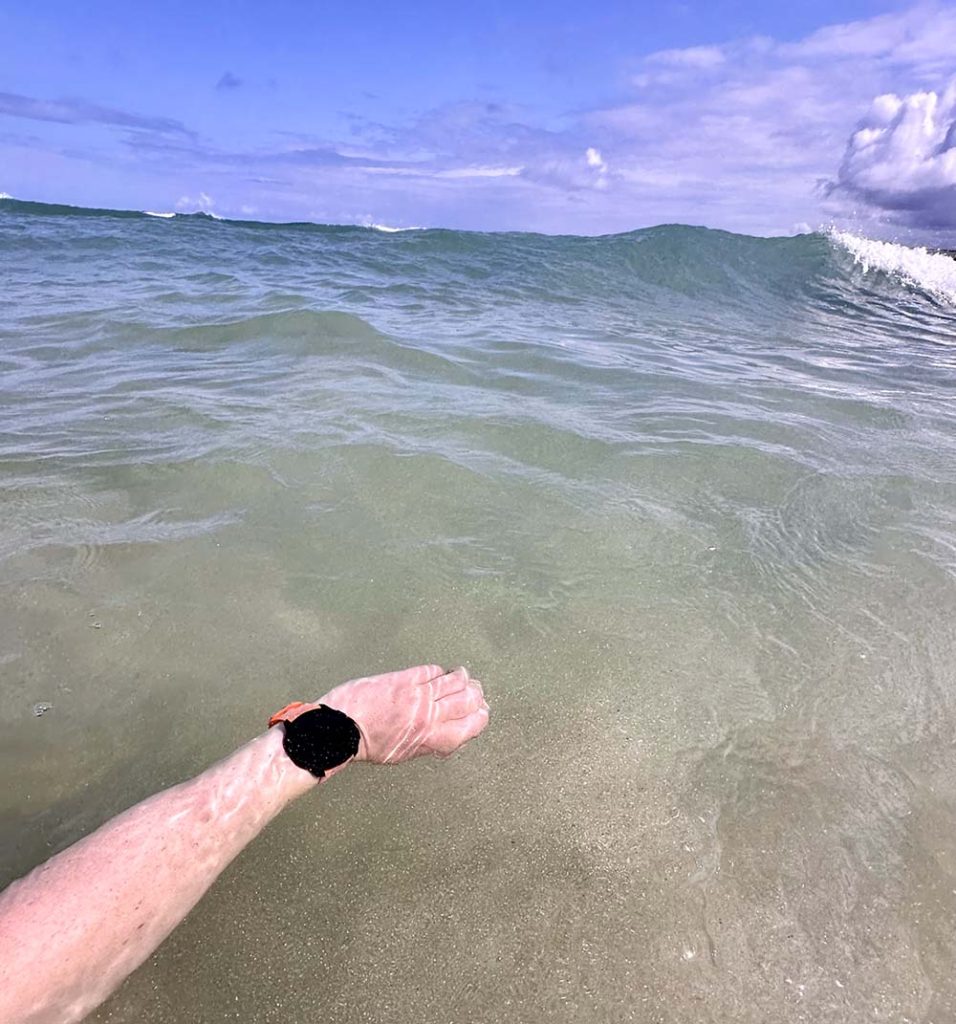 wearing the Suunto race S in water