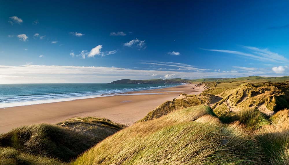 sand dunes and woolacombe beach