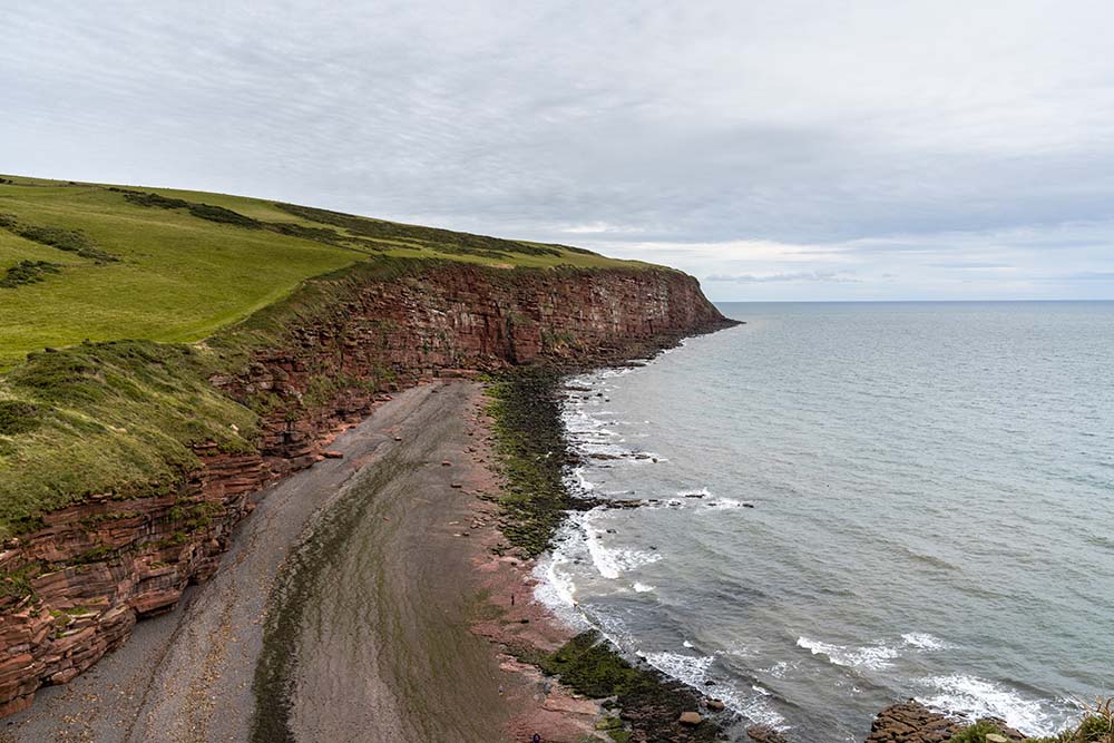 the Cumbria coastline and the cliffs of the St Bees headland